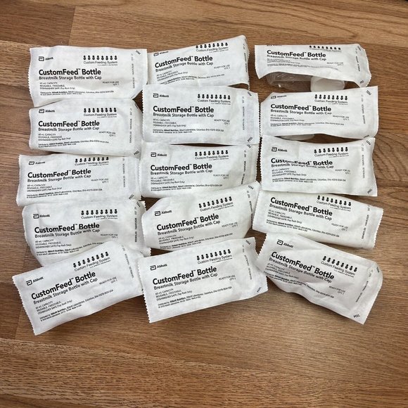 Lot of 15 Reusable 2oz Breastmilk Storage Bottles with Lids Freezable Abbott NEW - Picture 1 of 6